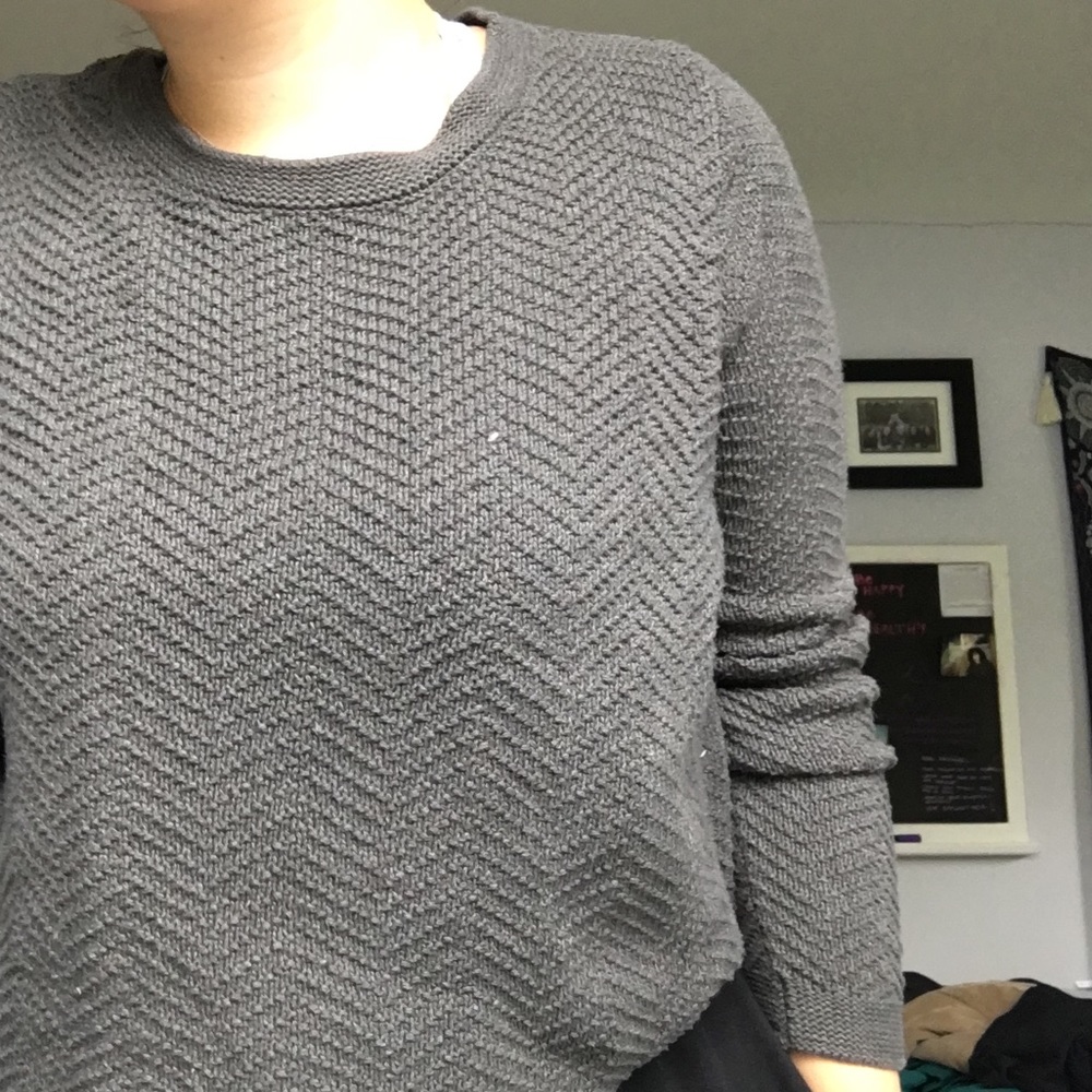 Dark grey cotton knit sweater